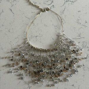 Chicos, Snowburst, necklace, gold, black, and silver beads